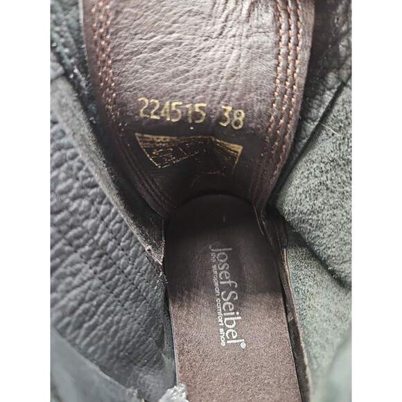 Josef Seibel Sienna 01 Boots Womens 7.5 38 Black Back Tie Leather Booties Ankle - Picture 11 of 12